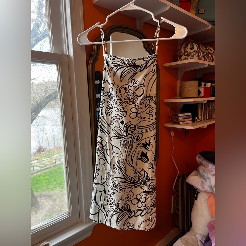 ZARA dress! Covered in cool sequins / gems . 3D! Never been worn